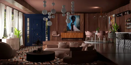 70's Style Sunken Living Room 