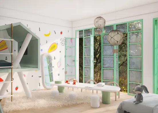 Playful Kids Room Design Rendering