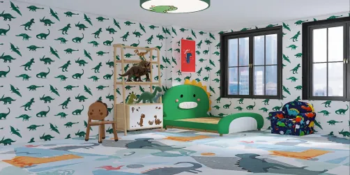 Simple boys dinosaur room