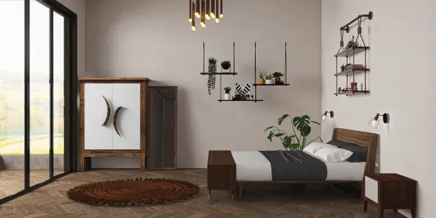 Wooden style bedroom 