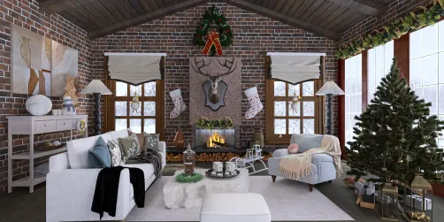 Warm Christmas Living Room 