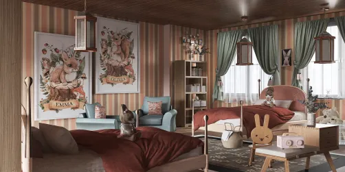 Emma & Olivia’s bedroom 🐿🐰🌸🍃