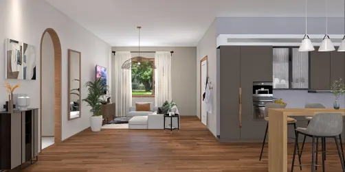 Warm and Open Apartment Layout