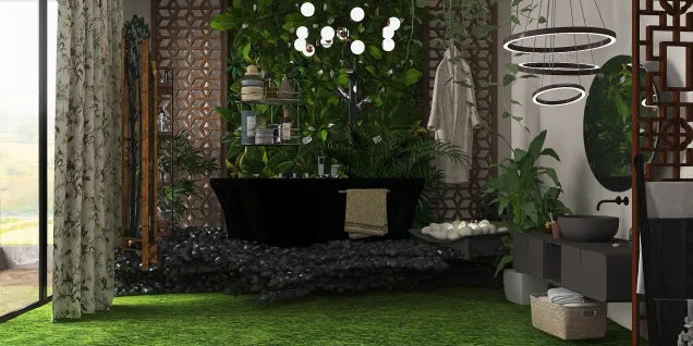 Luxury Nature Inspired Half Bathroom