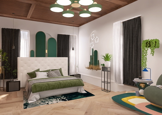 Umm how much green is too much green bedroom Design Rendering