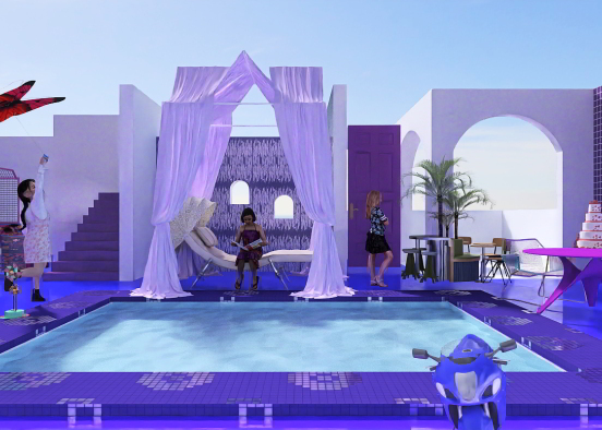 Zoey's Purple Pool Party💜💜💜 Design Rendering