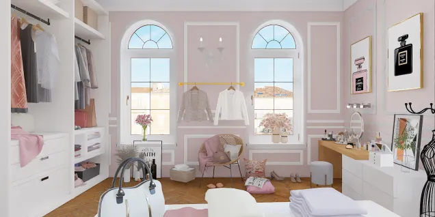 White/pink wardrobe