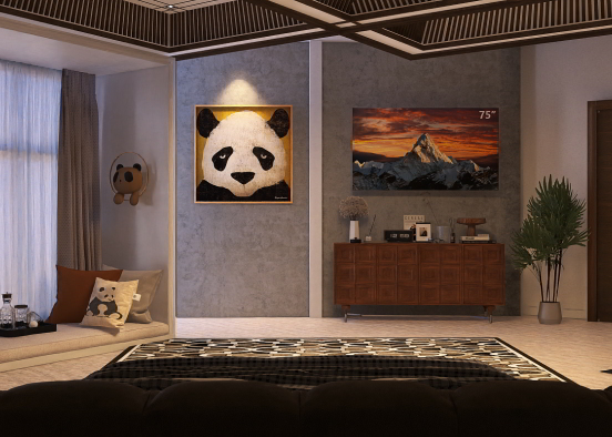 Panda Lover Bedroom  Design Rendering
