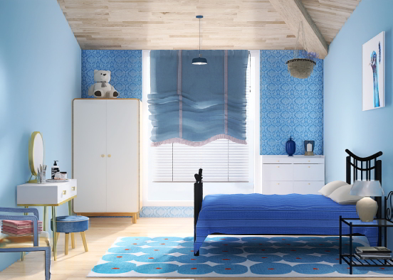 Daisy's Blue Bedroom  Design Rendering