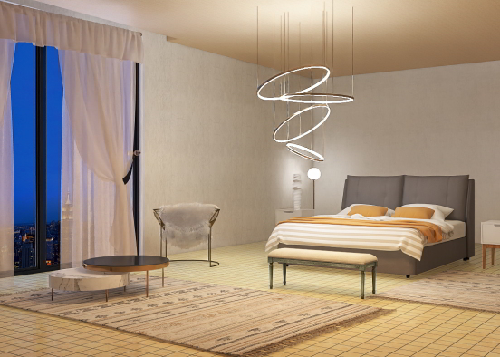 Penthouse Bedroom  Design Rendering