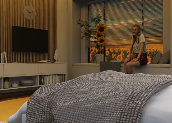 # Habitación con girasoles  Визуализация дизайна