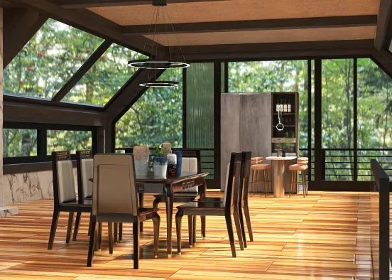 Outdoor/indoor dining room Design Rendering