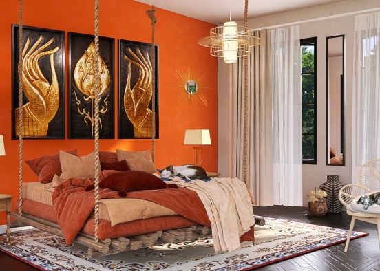 Cheerful bedroom  Design Rendering