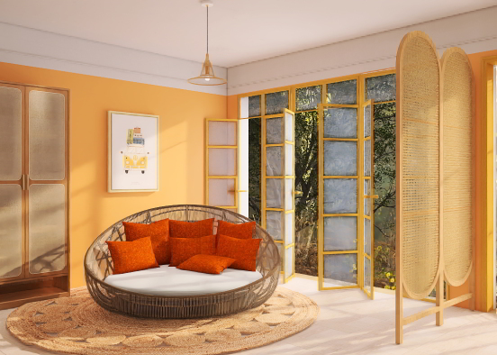 Rattan living room  Design Rendering