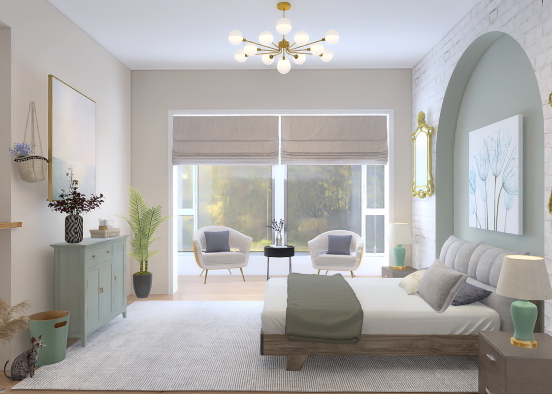 Beautiful serine bedroom  Design Rendering