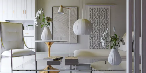 Pure white living room idea 💡