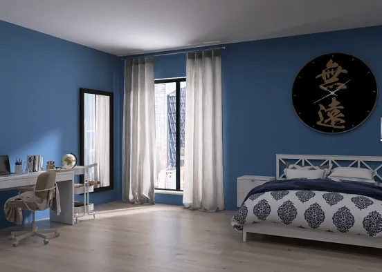 Синяя спальня  Design Rendering