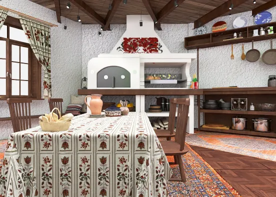 сельская кухня в украинском стиле ☺️ Design Rendering