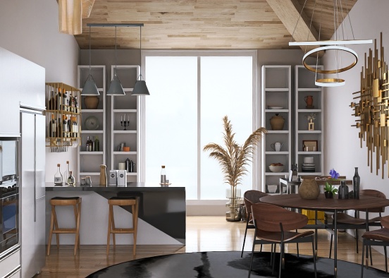 small apartment kitchen  Design Rendering