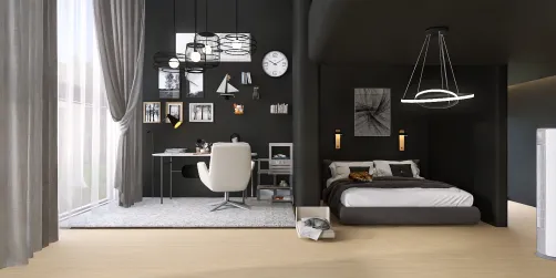 "BED ROOM BLACK WHITE"