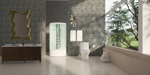 the dark bathroom
