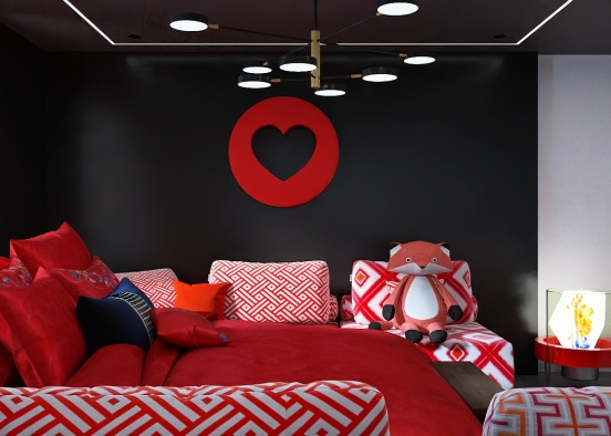 Modern Lover’s Bedroom  Design Rendering