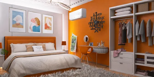 Orange Medieval bedroom 🧡