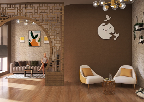 Modern luxury living room Design Rendering