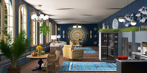 Living and Kitchen 💙💛