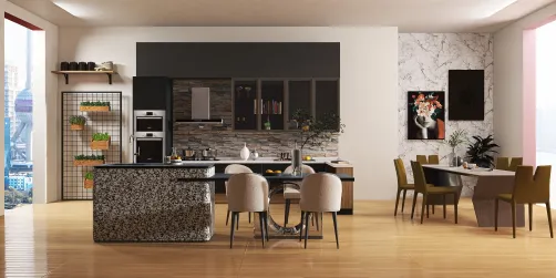 cozinha com sala de jantar inclusa