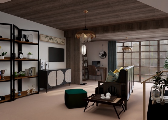 Japanese style: living room Design Rendering