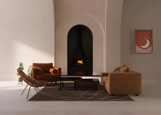 Cozy fireplace  Design Rendering