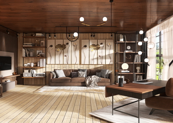 beautiful choco living room ❤️‍🔥 Design Rendering