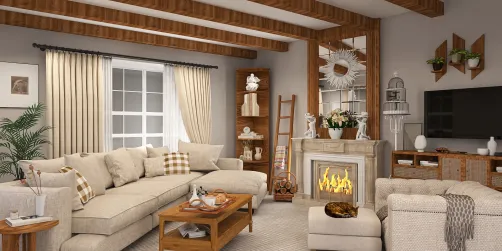 Farmhouse Living Room. Design 1 of 4.
