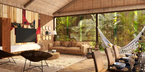 Sala Brasileira: Conexão com a Natureza e Tradição