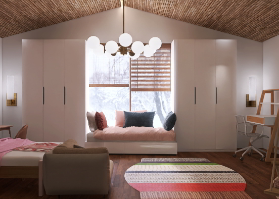 Scandinavian bedroom  Design Rendering