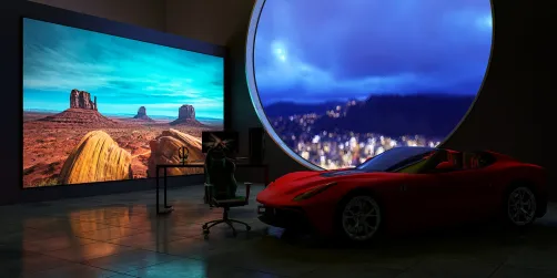 Gamer room with Ferrari