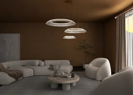 # Mocha Mousse Minimalist living room  Renderização de Design