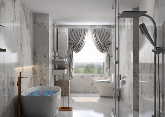 Nay 'ShoNuff Marble Bathroom  Design Rendering