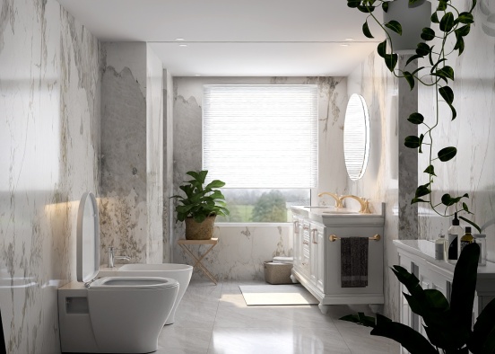 Aesthetic bathroom Design Rendering
