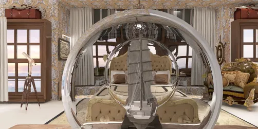 French Sailing ship cabin
