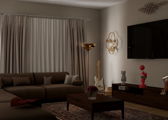 Traditional Living Room Design Rendering