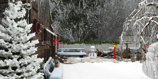Winter Wonderland Bkyrd: Cozy Snow-Covered Retreat