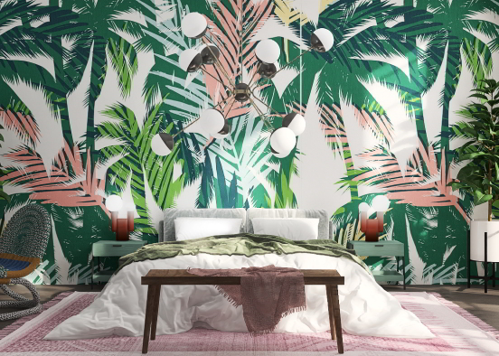 Tropical bedroom🌴🌸 Design Rendering