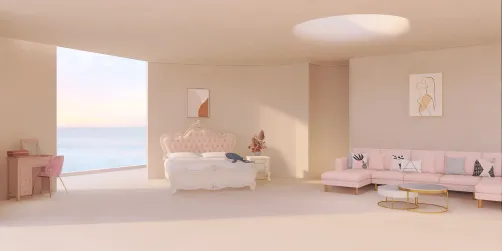 Pink ocean sunset room