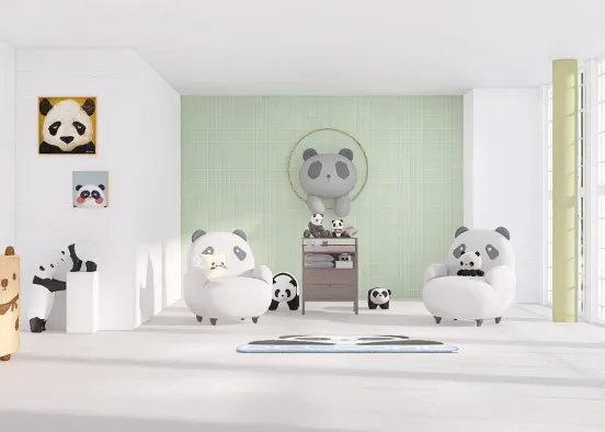 Cozy panda room Design Rendering