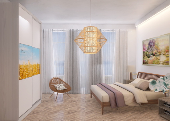 camera da letto luminosa ❤️ Design Rendering