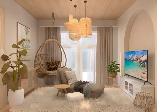 My Dream Home: Living Room Design Rendering