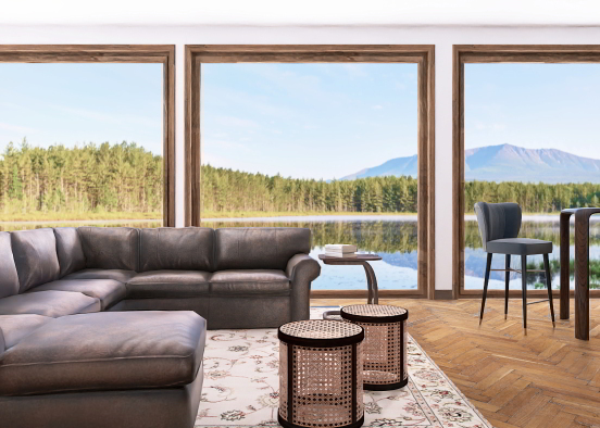 Lounge at the Lake House Design Rendering