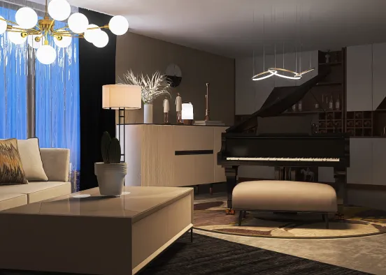 Piano room ( winner of likes in my posts ) Design Rendering